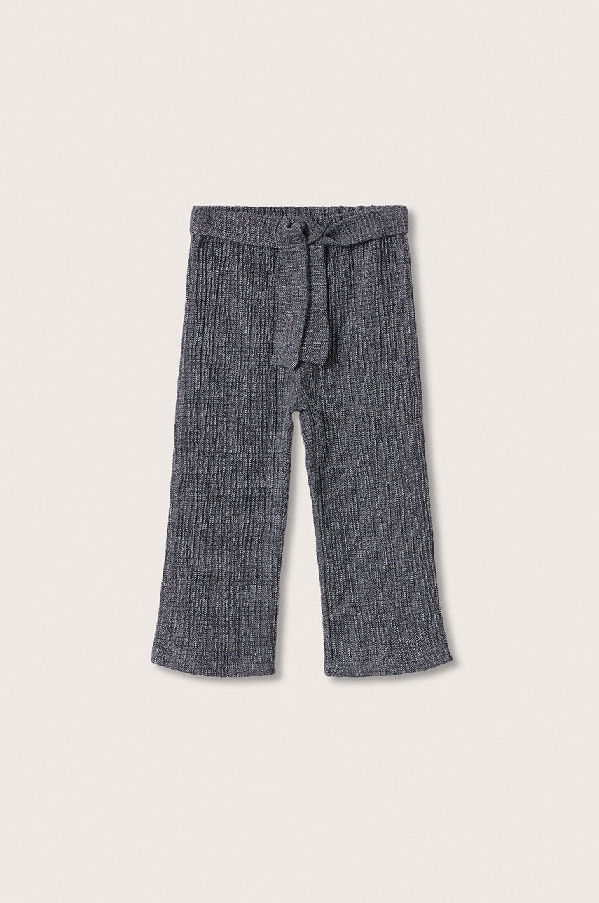 Mango Kids Pantaloni copii Mimib culoarea gri, material neted