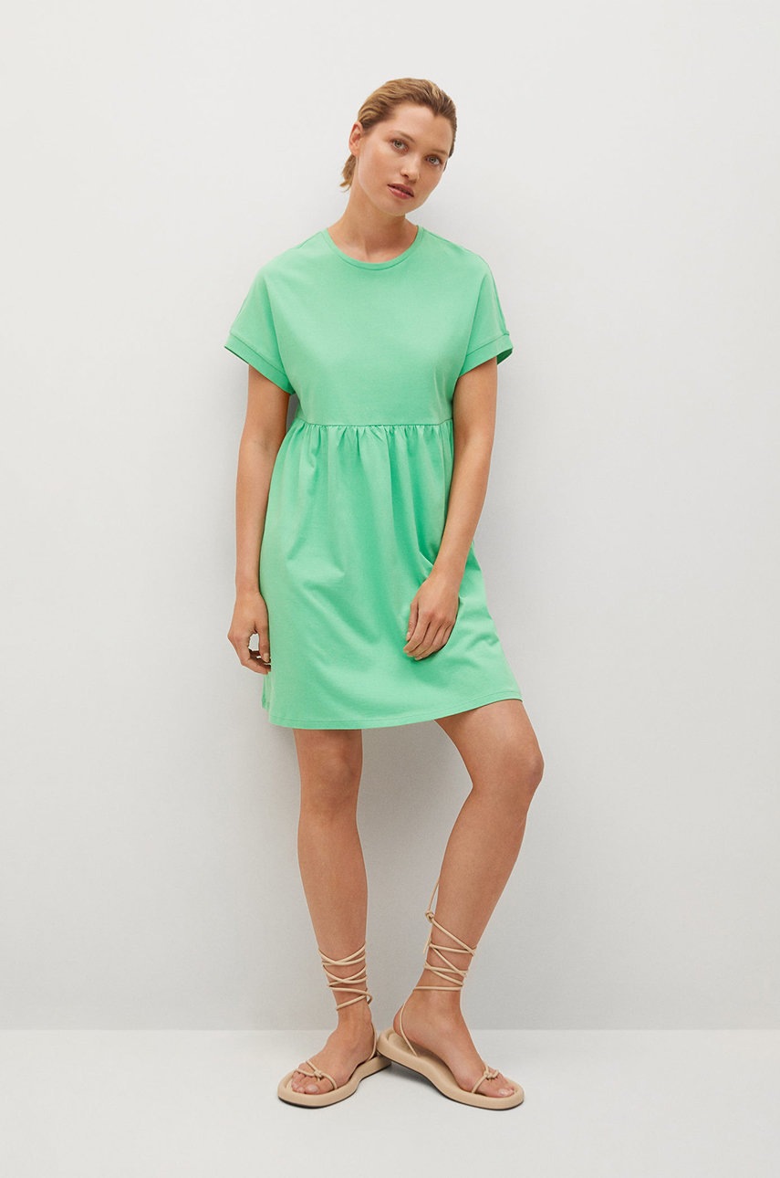 

Сукня Mango GISELE1 колір зелений mini розкльошена