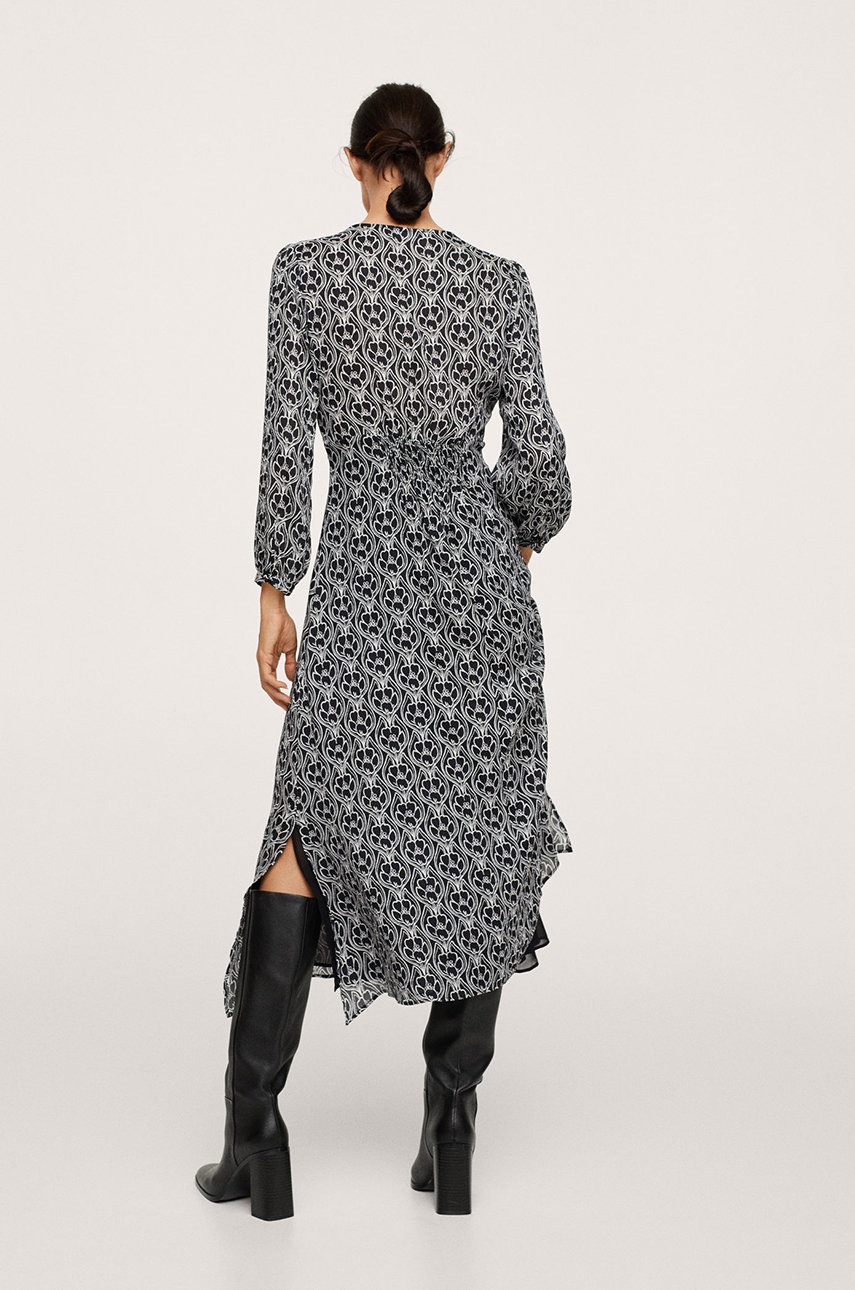 

Сукня Mango JAPAN колір чорний midi розкльошена