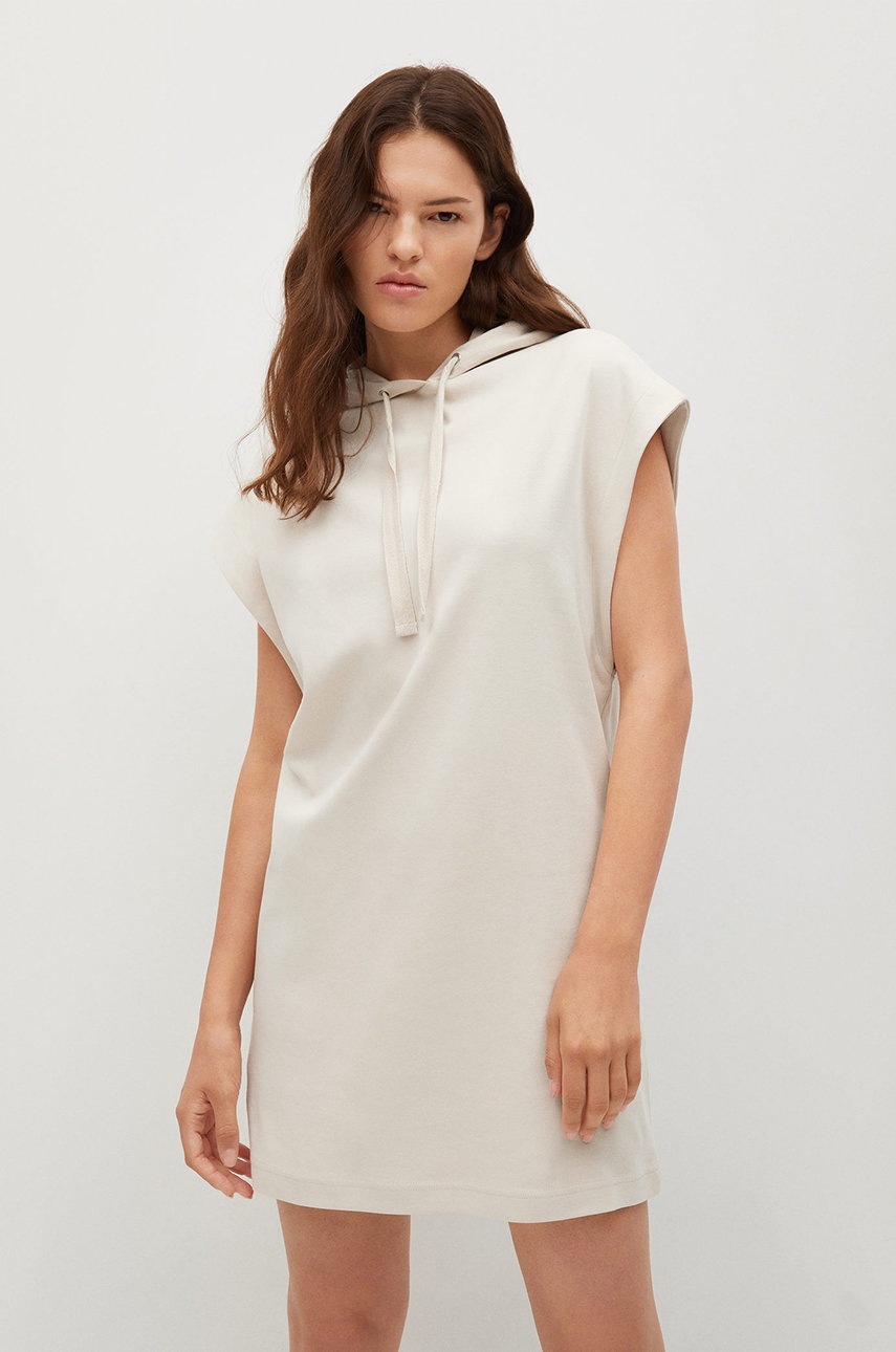 

Рокля Mango Splong в сиво къс модел със стандартна кройка, Сив