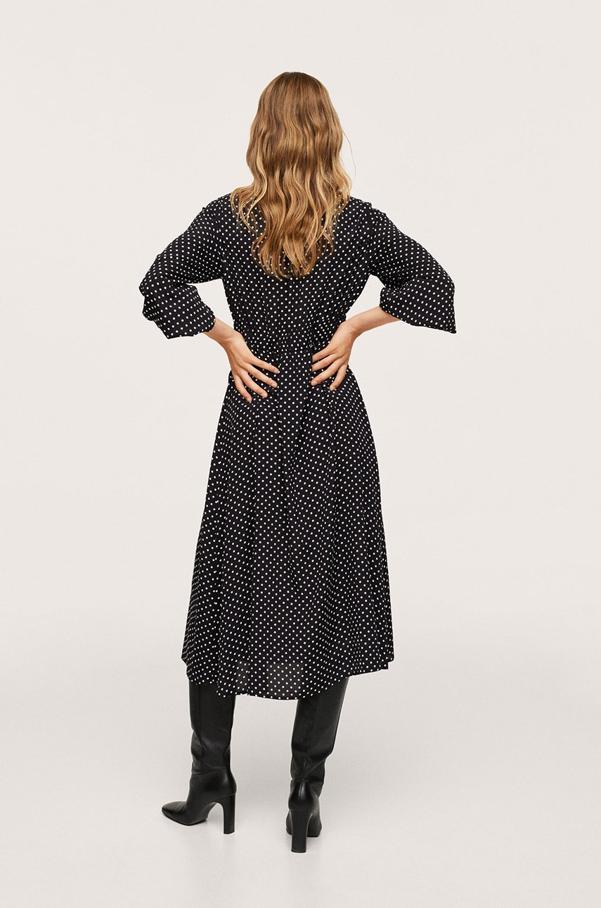 

Сукня Mango колір чорний maxi розкльошена