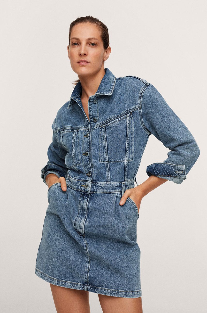 Mango Rochie jeans Gillian mini, model drept