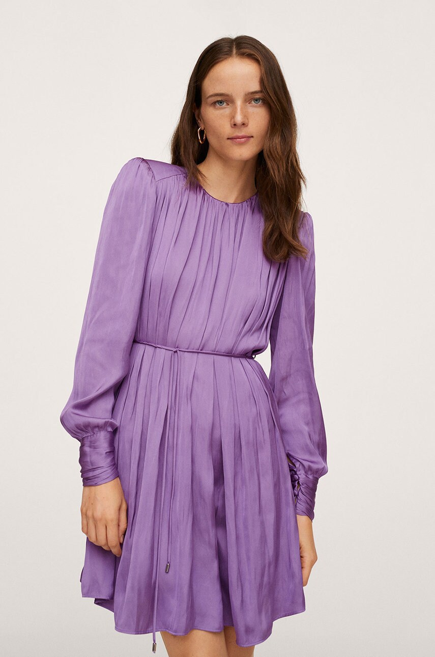 Mango Rochie Antonia culoarea violet, mini, evazata