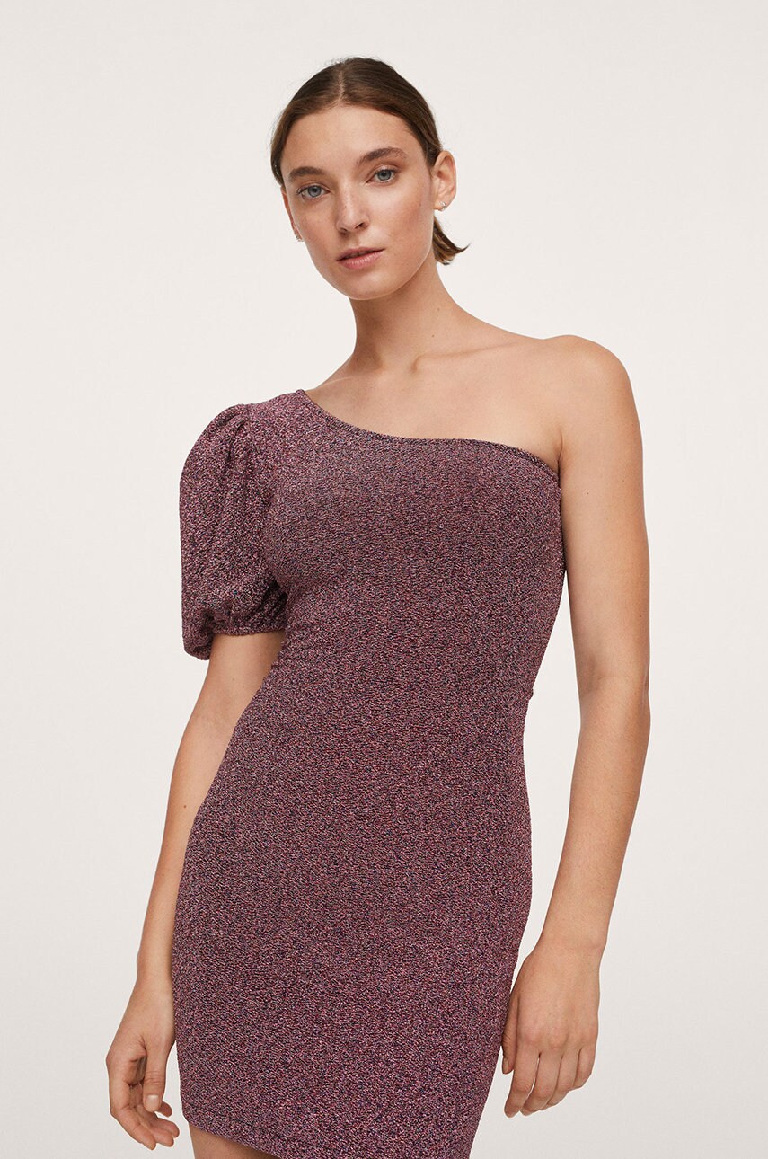 Mango rochie spalicia culoarea roz, mini, mulat