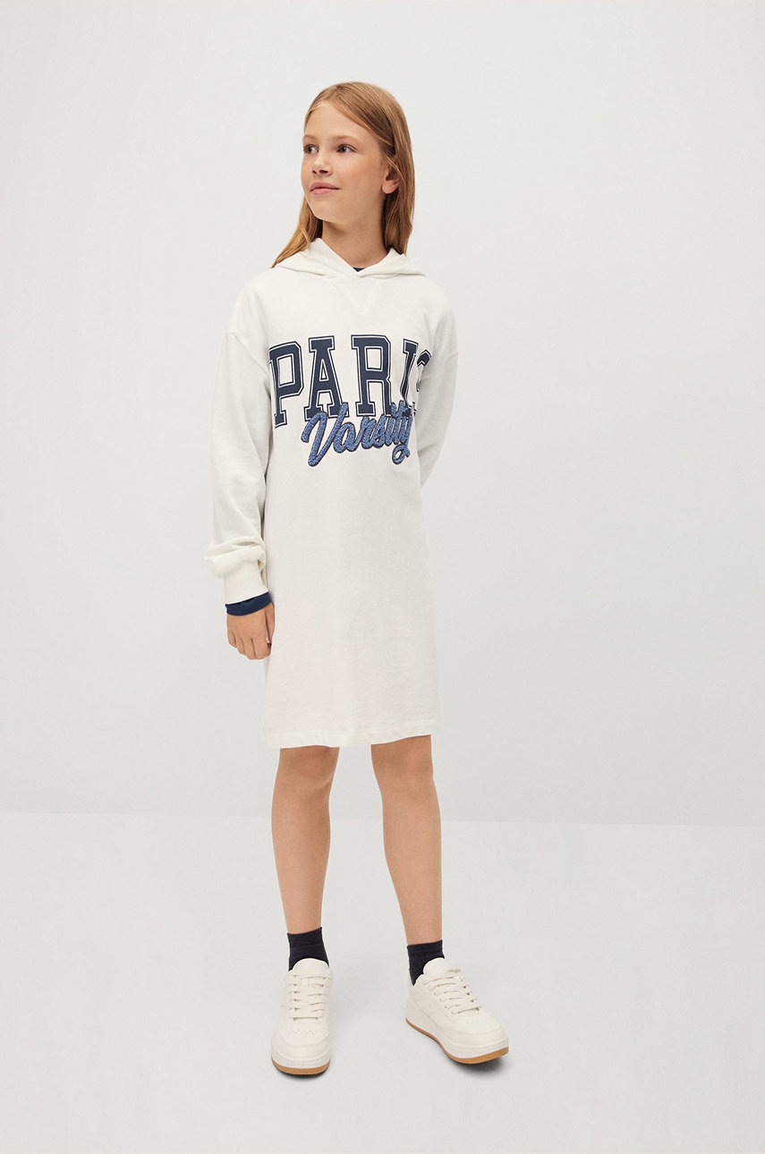 

Дитяча сукня Mango Kids Paris колір білий mini пряма