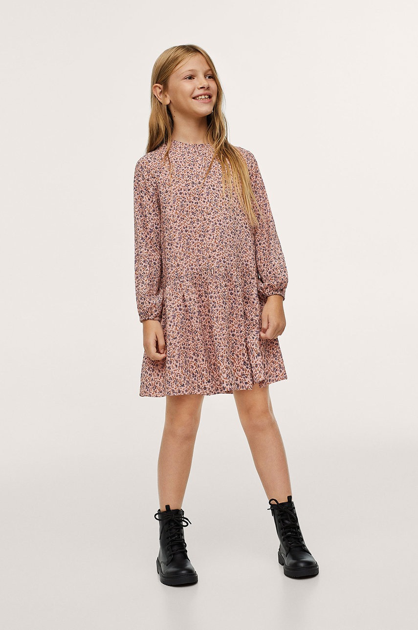 

Детское платье Mango Kids цвет розовый mini расклешённое