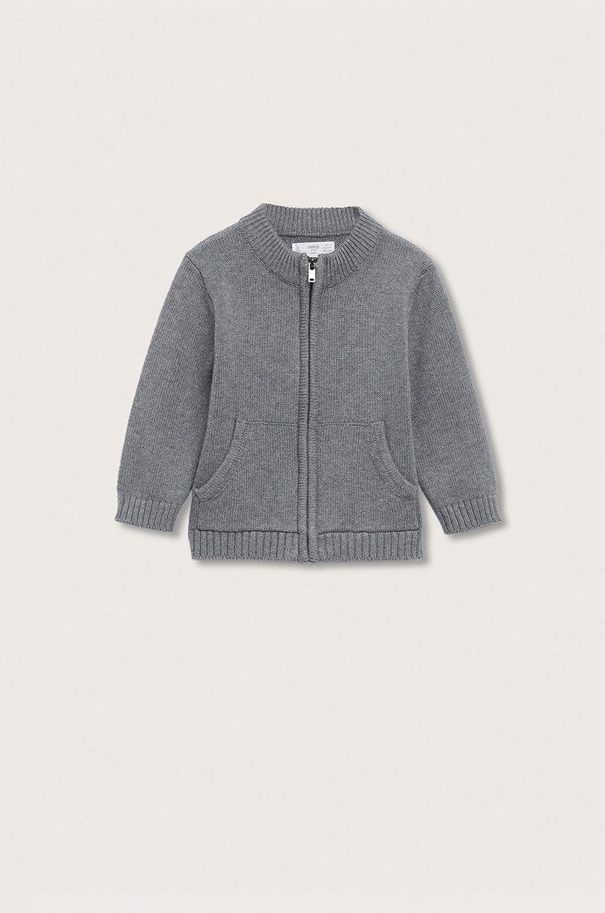 

Детска жилетка Mango Kids в сиво от лека материя, Сив