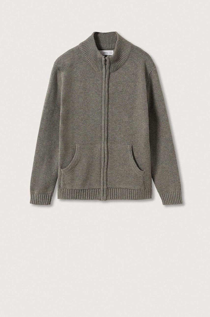 

Детска жилетка Mango Kids в сиво от лека материя, Сив