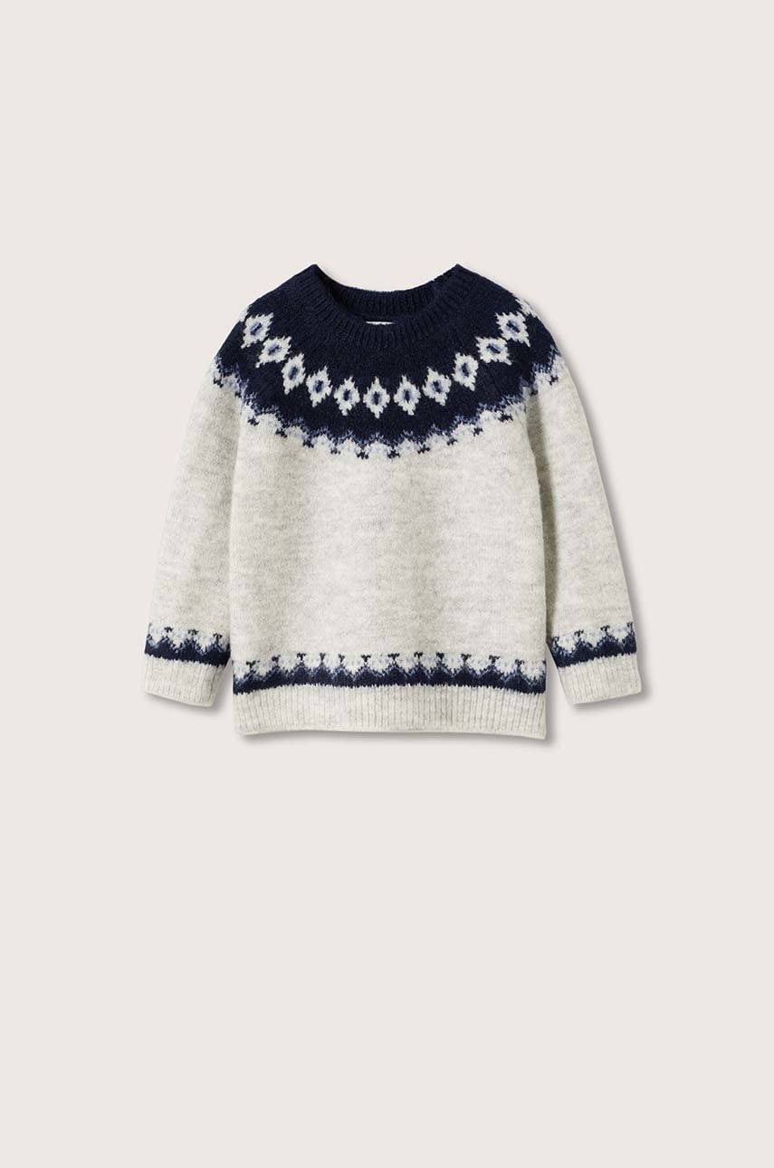 Mango kids pulover copii robert culoarea gri