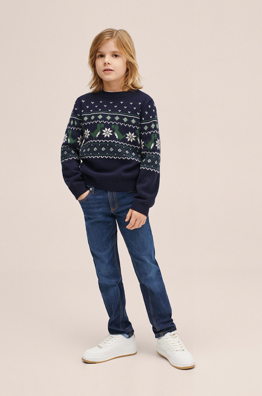 

Дитячий светр Mango Kids Rex колір синій легкий
