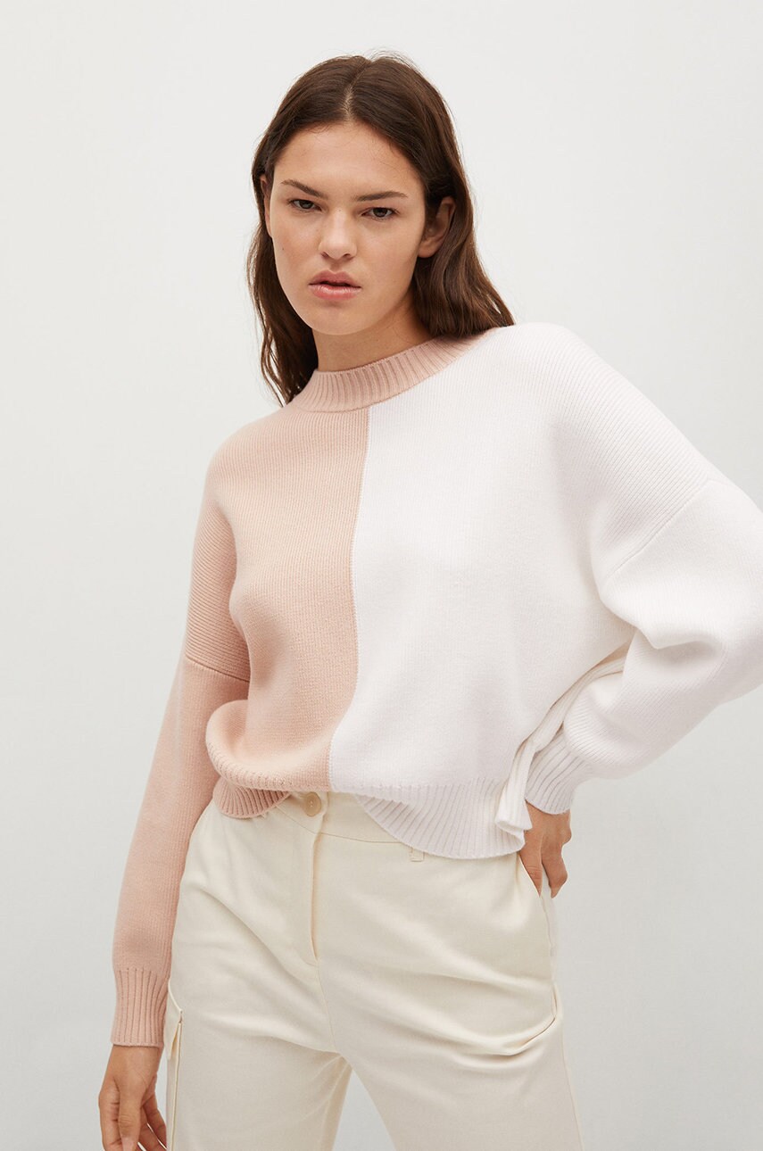 Mango pulover planner2 femei, culoarea gri, light, cu turtleneck