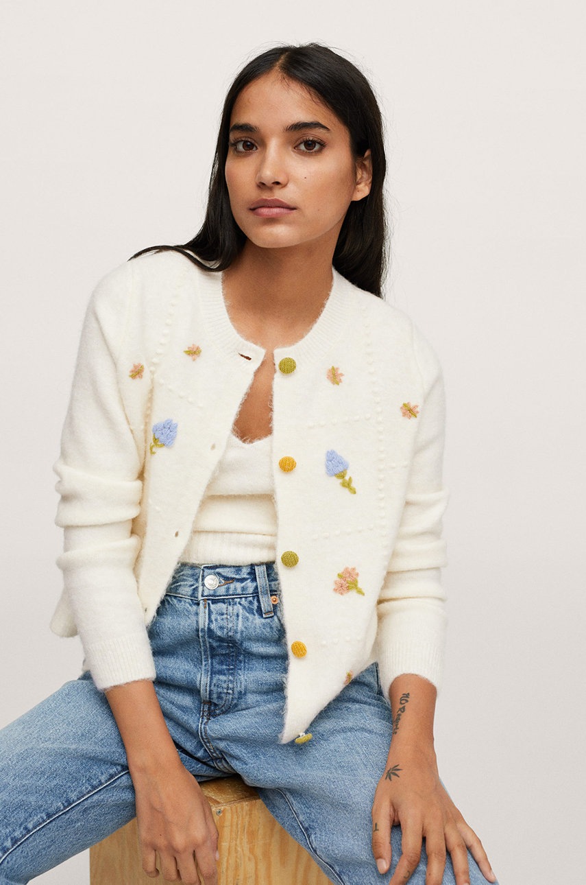 

Жилетка Mango Spring дамска в жълто от лека материя, Бежов