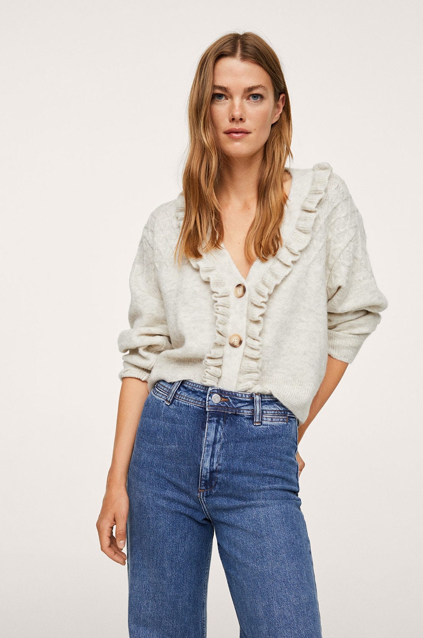 Mango cardigan dulce femei, culoarea galben