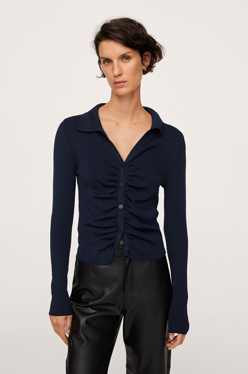 Mango cardigan femei, culoarea albastru marin, light