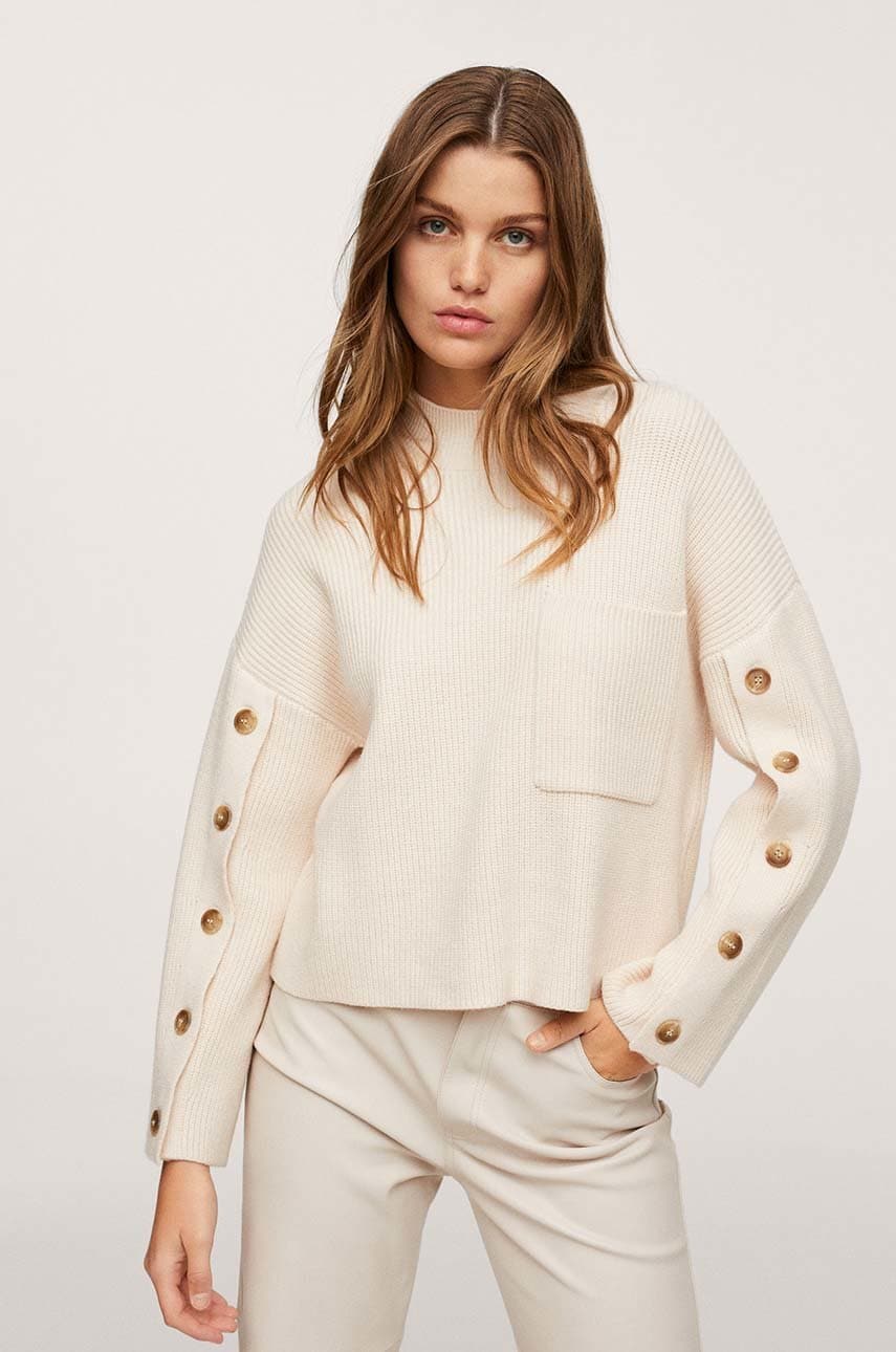Mango pulover tonic femei, culoarea galben, light
