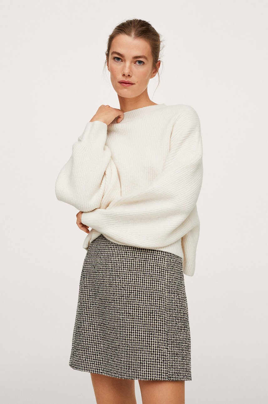 Mango pulover liric femei, culoarea galben, light