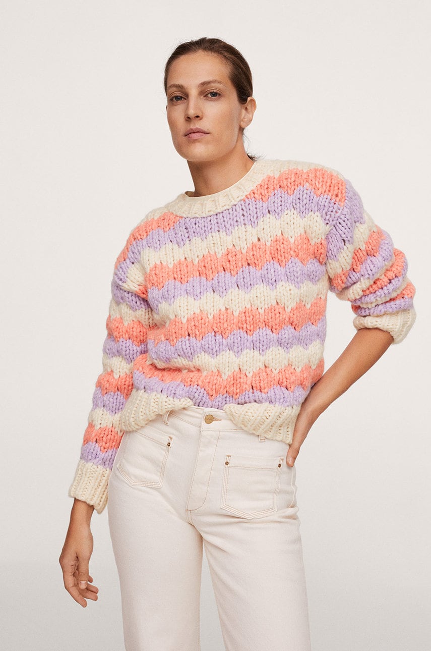 Mango pulover crisblan femei, culoarea galben, light