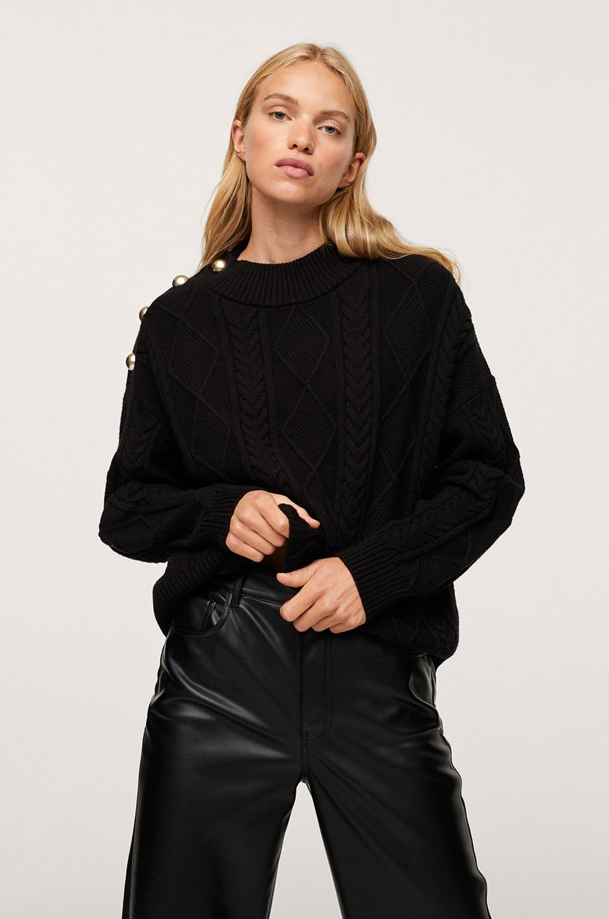 

Пуловер Mango Amill дамски в черно, Черен