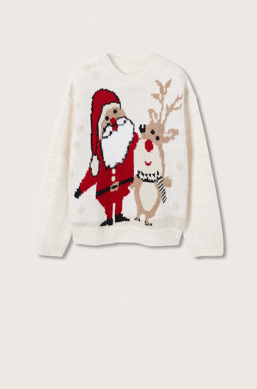 Mango kids pulover copii noel culoarea galben, light