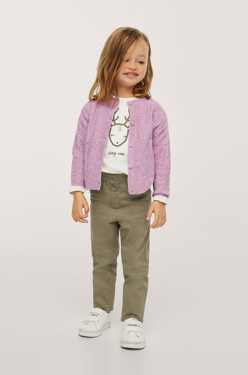 

Детский кардиган Mango Kids Cameron цвет фиолетовый лёгкий