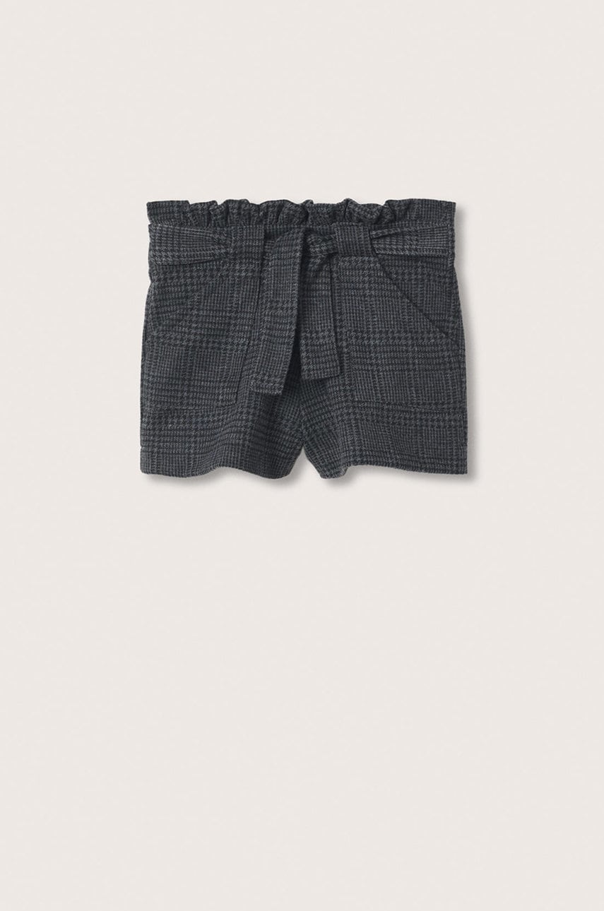 Mango Kids pantaloni scurți copii culoarea negru, modelator