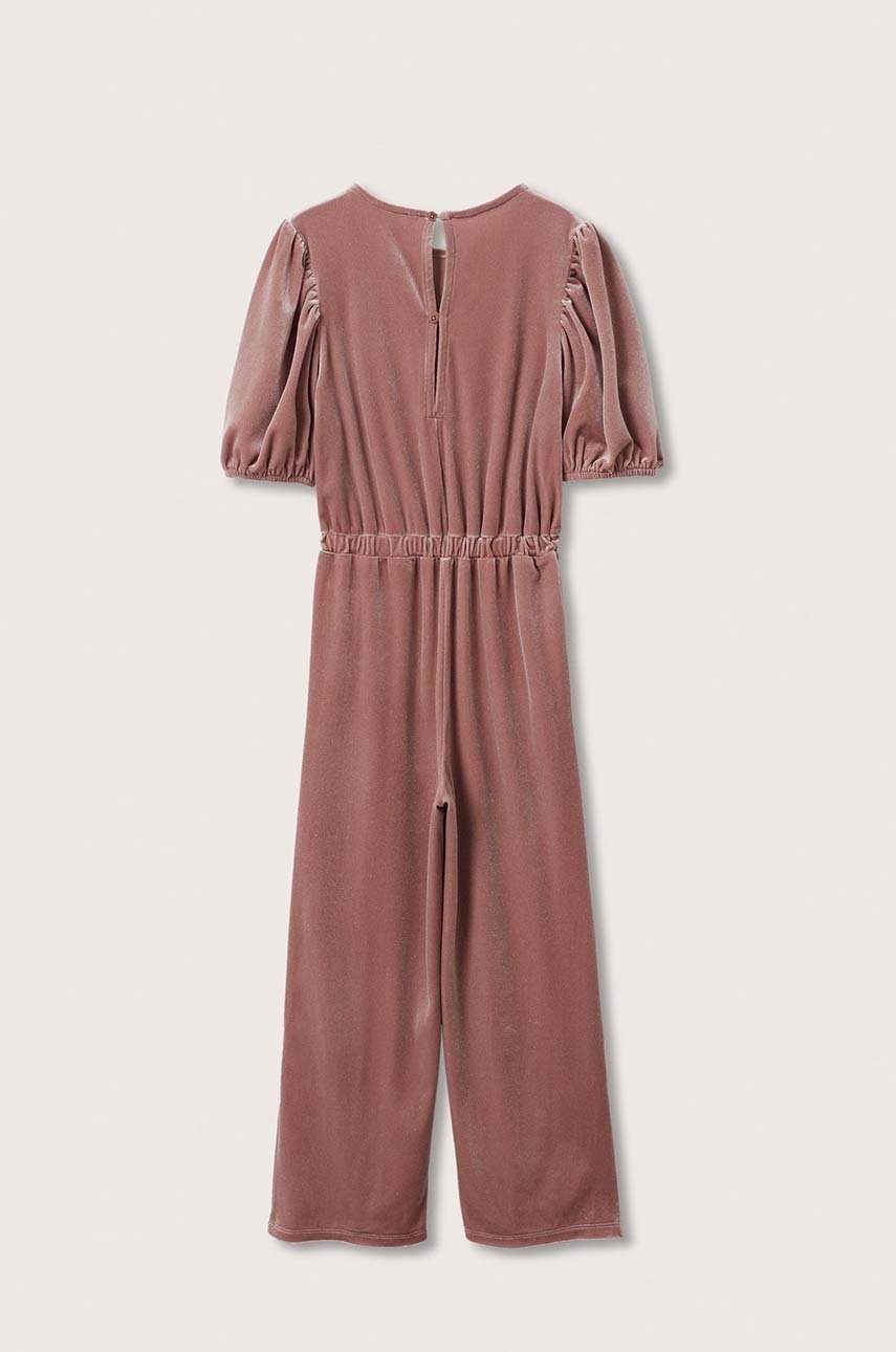 

Дитячий комбінезон Mango Kids Velvet колір рожевий