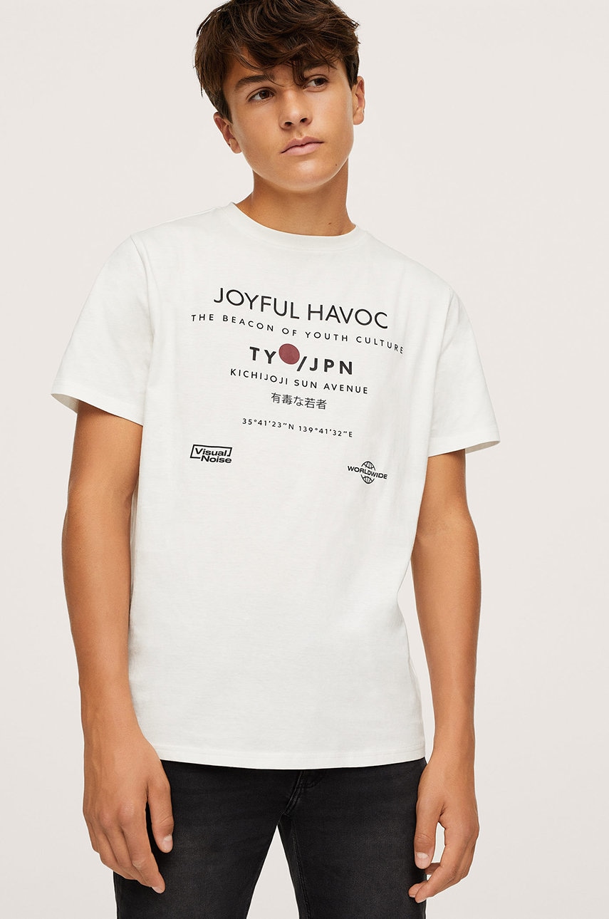 Mango Kids - tricou de bumbac pentru copii japan