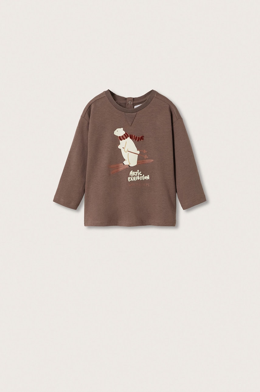 Mango Kids - longsleeve din bumbac pentru copii artic