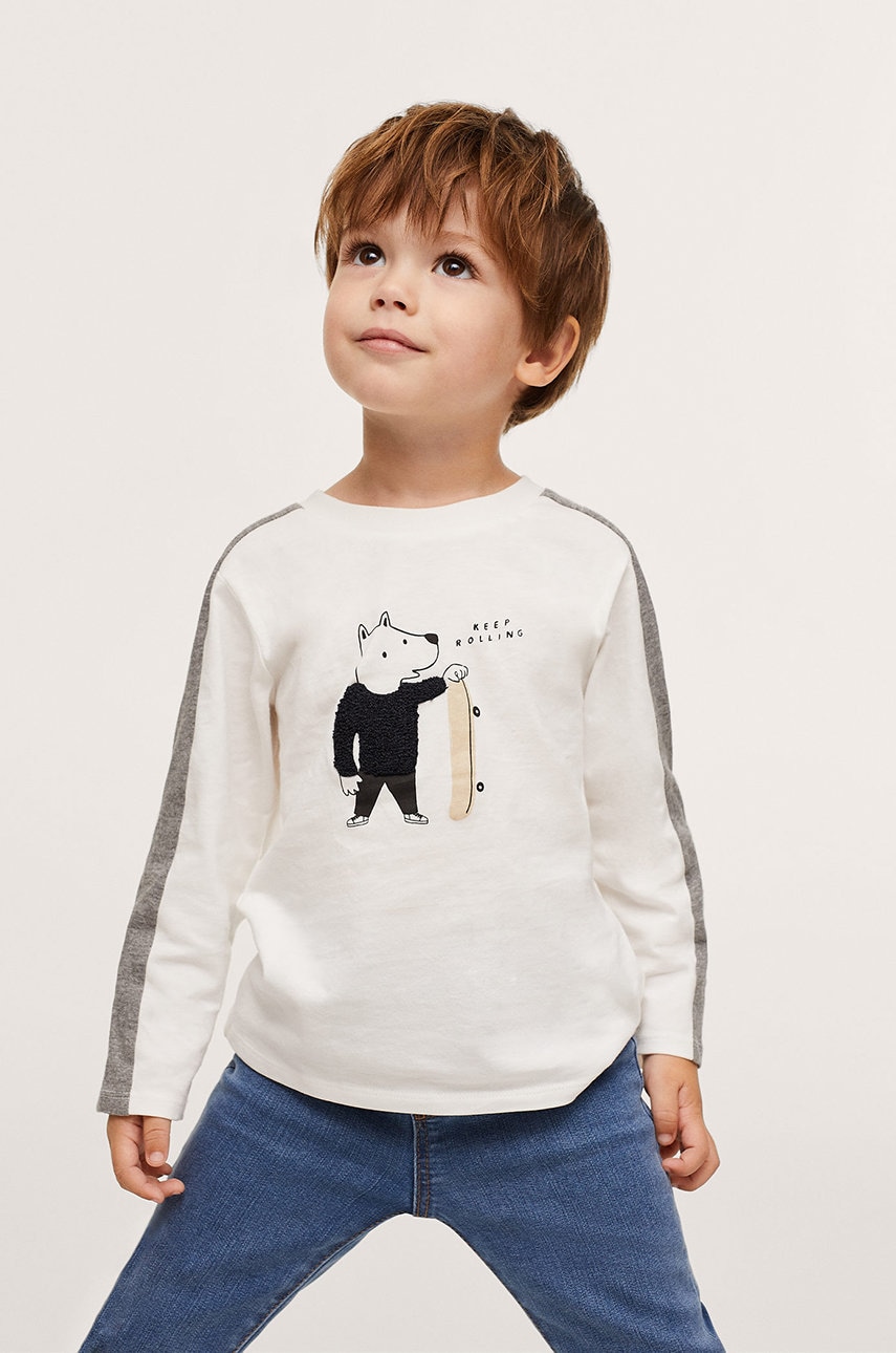 Mango Kids - longsleeve din bumbac pentru copii urban