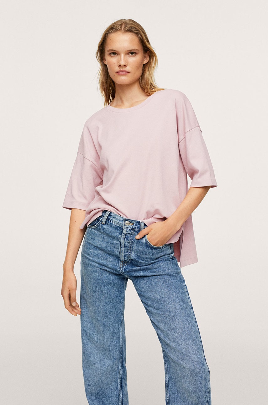 Mango - tricou din bumbac sita