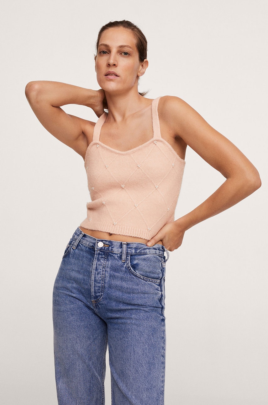 Mango top tayrona culoarea galben
