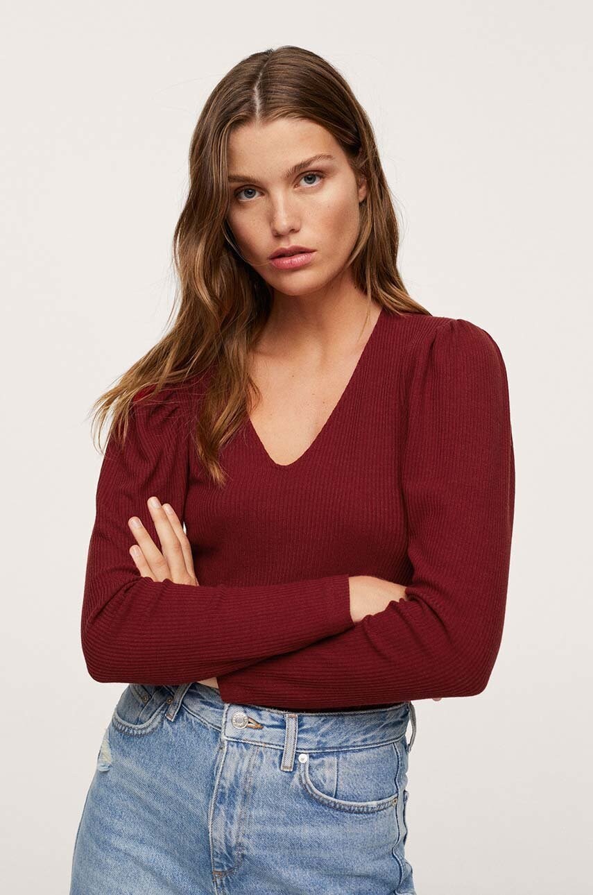 Mango longsleeve frunchi7 culoarea rosu