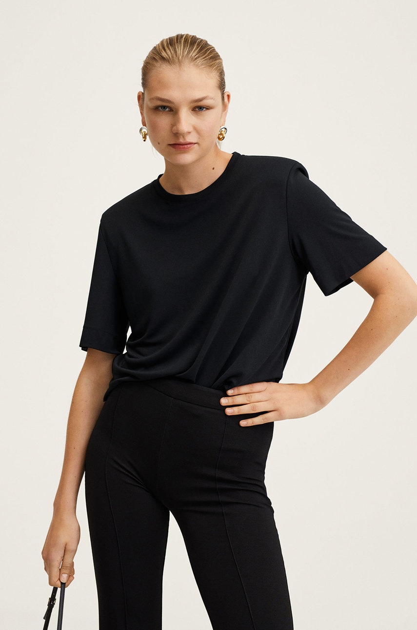 Mango tricou lurin femei, culoarea negru