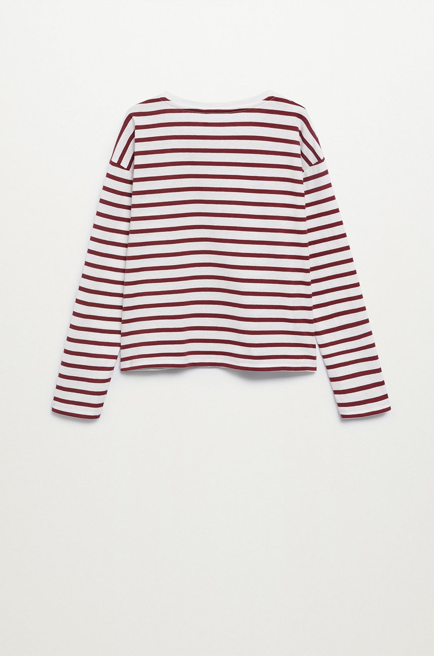 

Детский лонгслив Mango Kids Stripes цвет бордовый