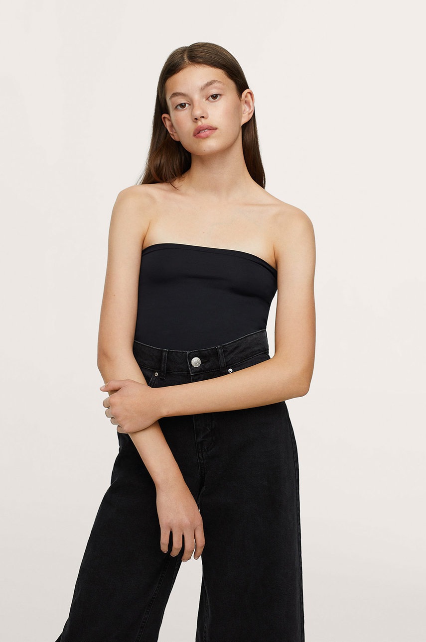 

Детски топ Mango Kids в черно, Черен