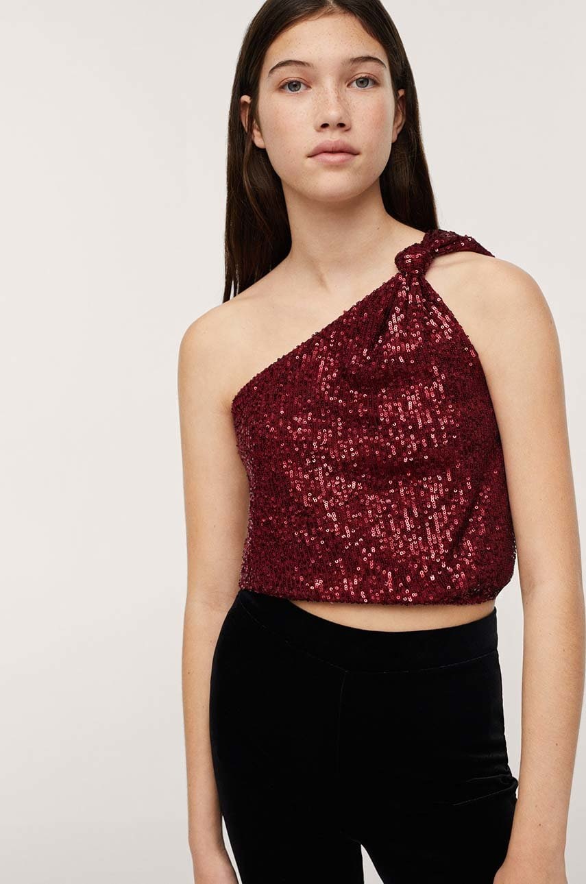 Mango Kids Top copii Nudo culoarea rosu