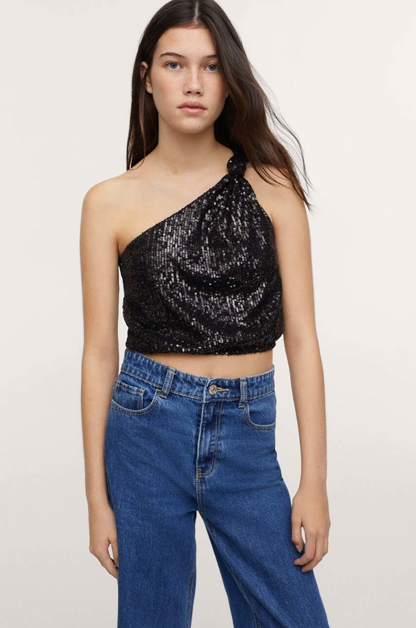 Mango Kids Top copii Nudo culoarea negru