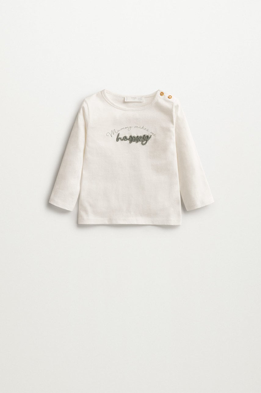 Mango Kids - longsleeve din bumbac pentru copii happy