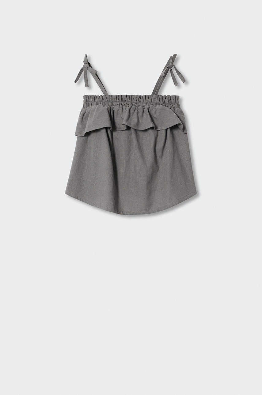 

Дитяча блузка Mango Kids Antra колір сірий однотонна