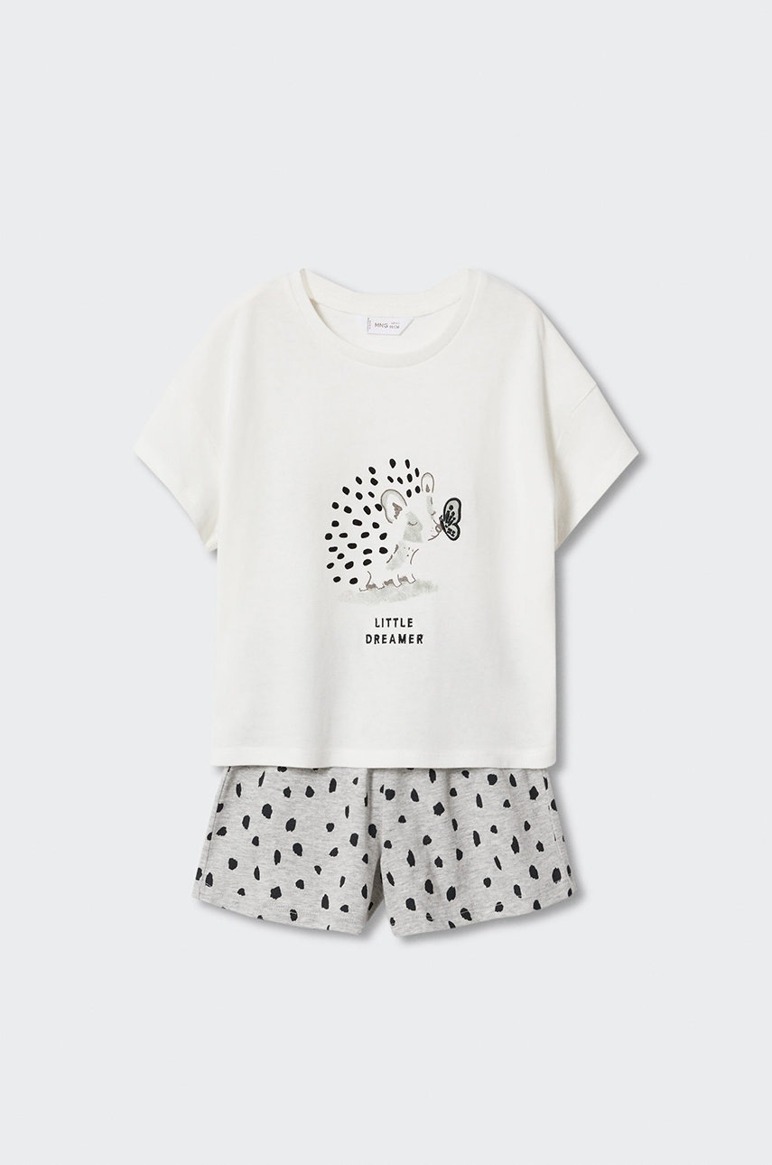 

Детска пижама Mango Kids Erizob в сиво с принт, Сив