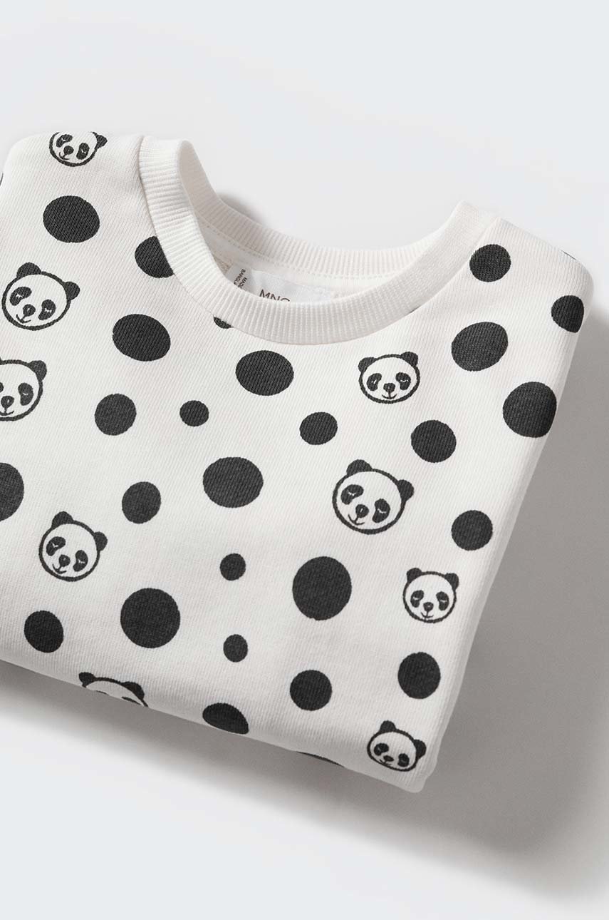 

Дитяча бавовняна кофта Mango Kids Dots колір білий візерунок