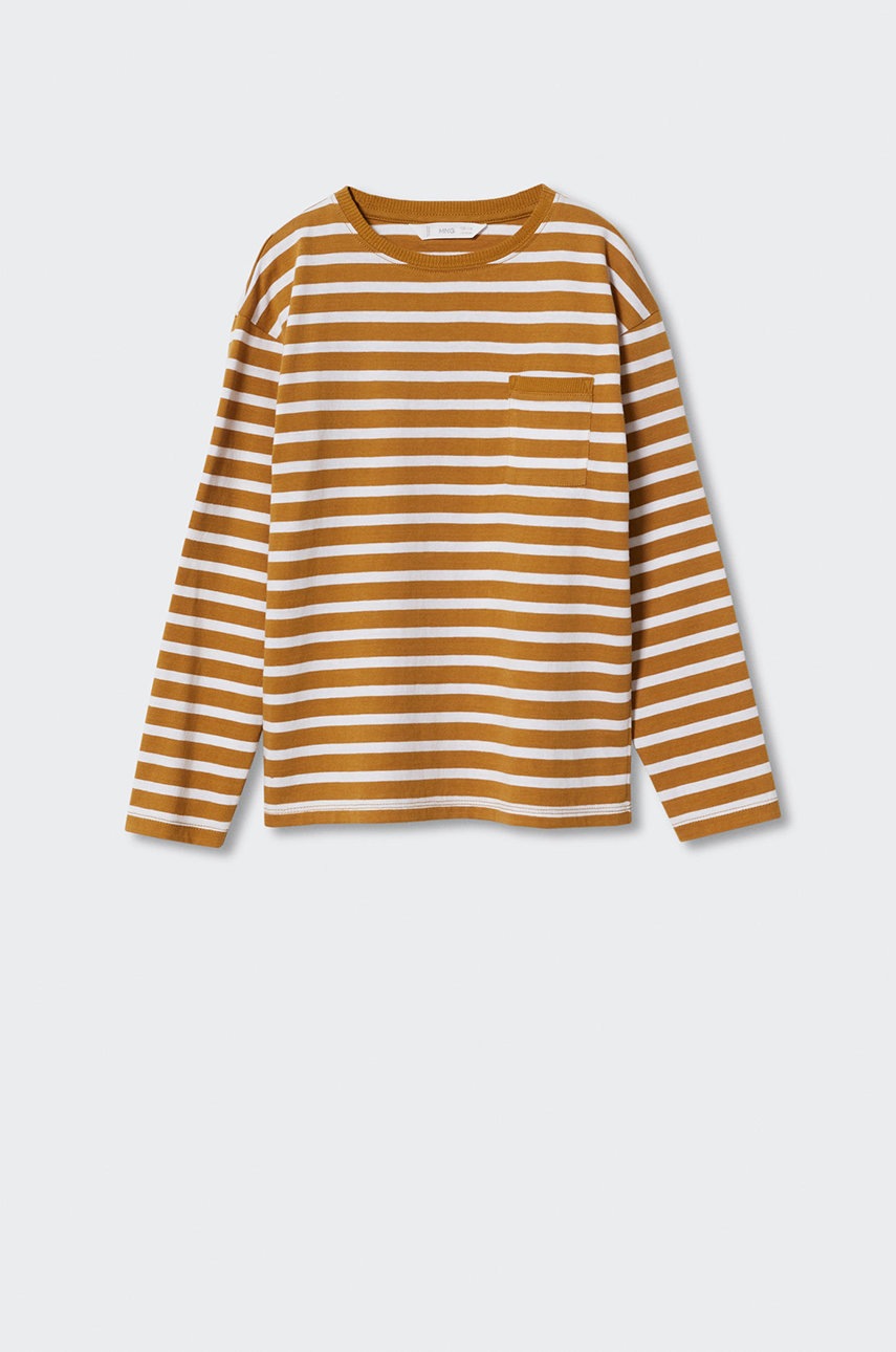 

Хлопковый детский лонгслив Mango Kids Charles цвет оранжевый узорный