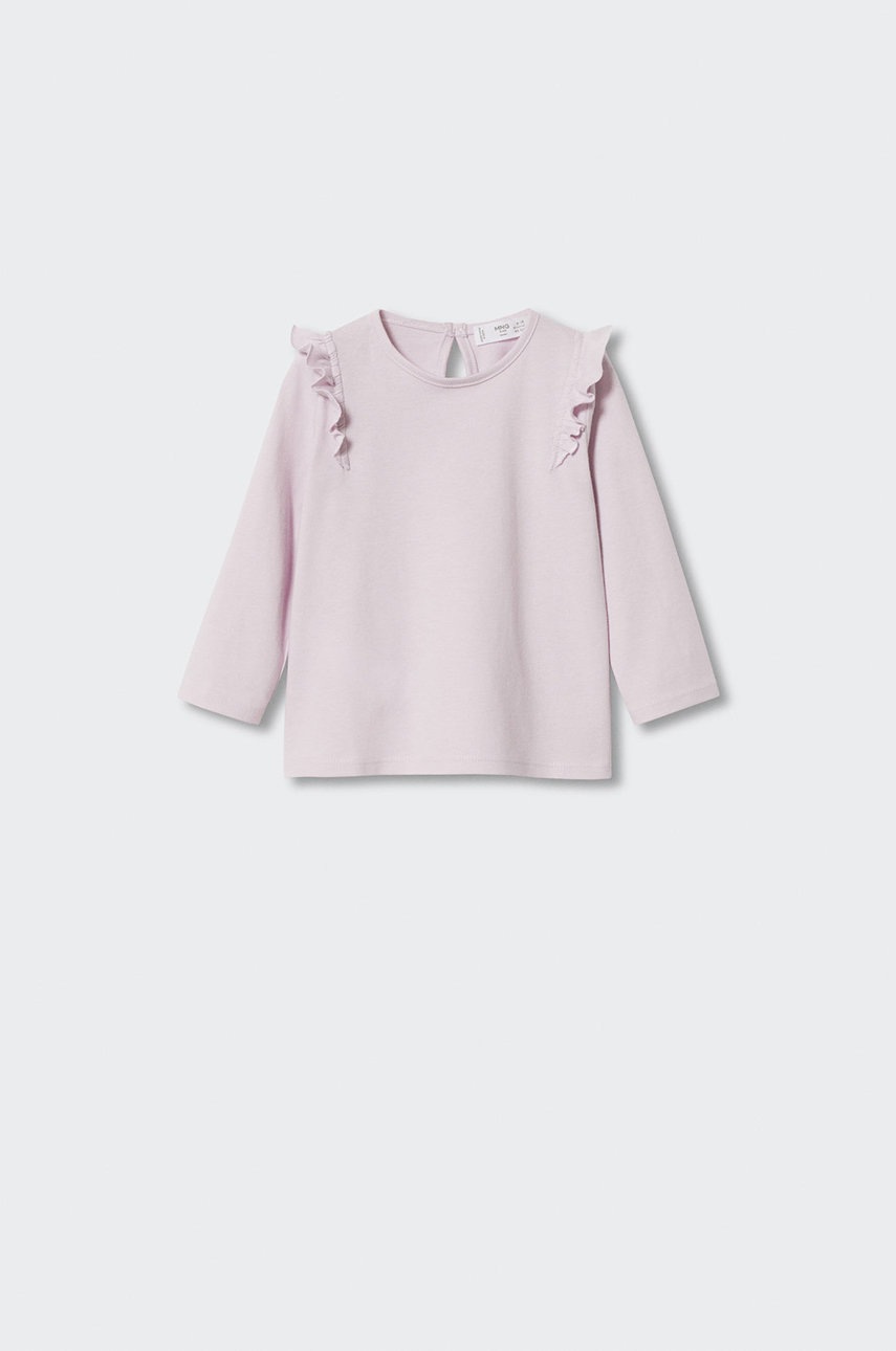 

Дитячий бавовняний лонгслів Mango Kids Italy колір фіолетовий