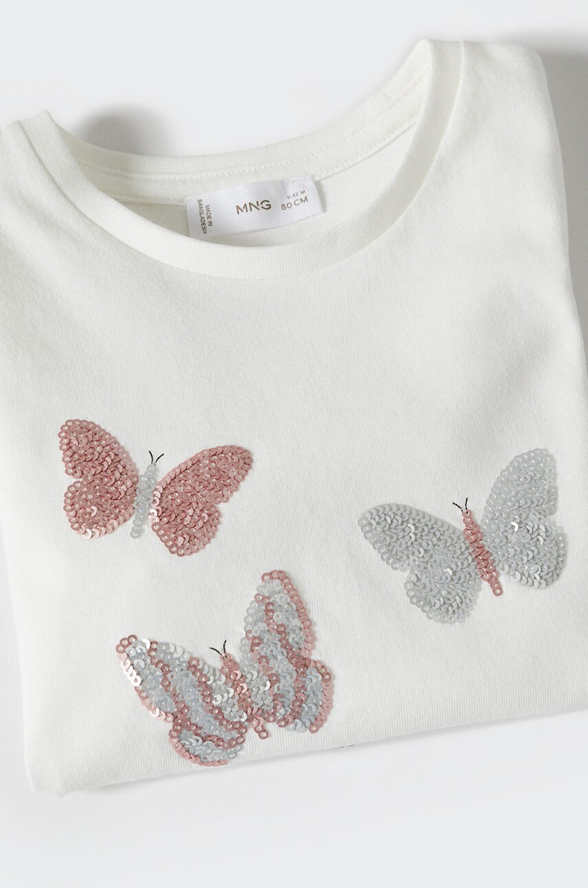 

Дитячий лонгслів Mango Kids Globo колір білий