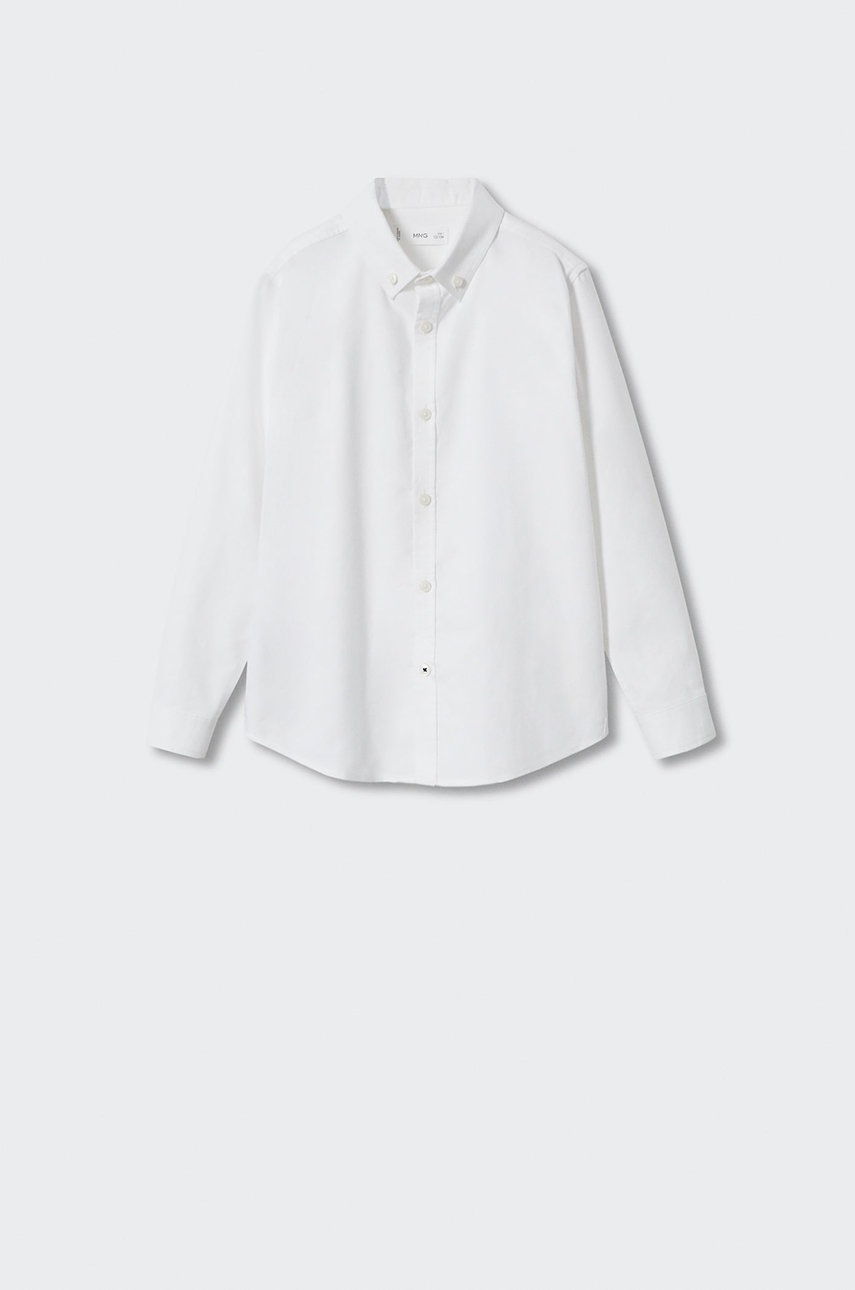 

Детская хлопковая рубашка Mango Kids Oxford цвет белый