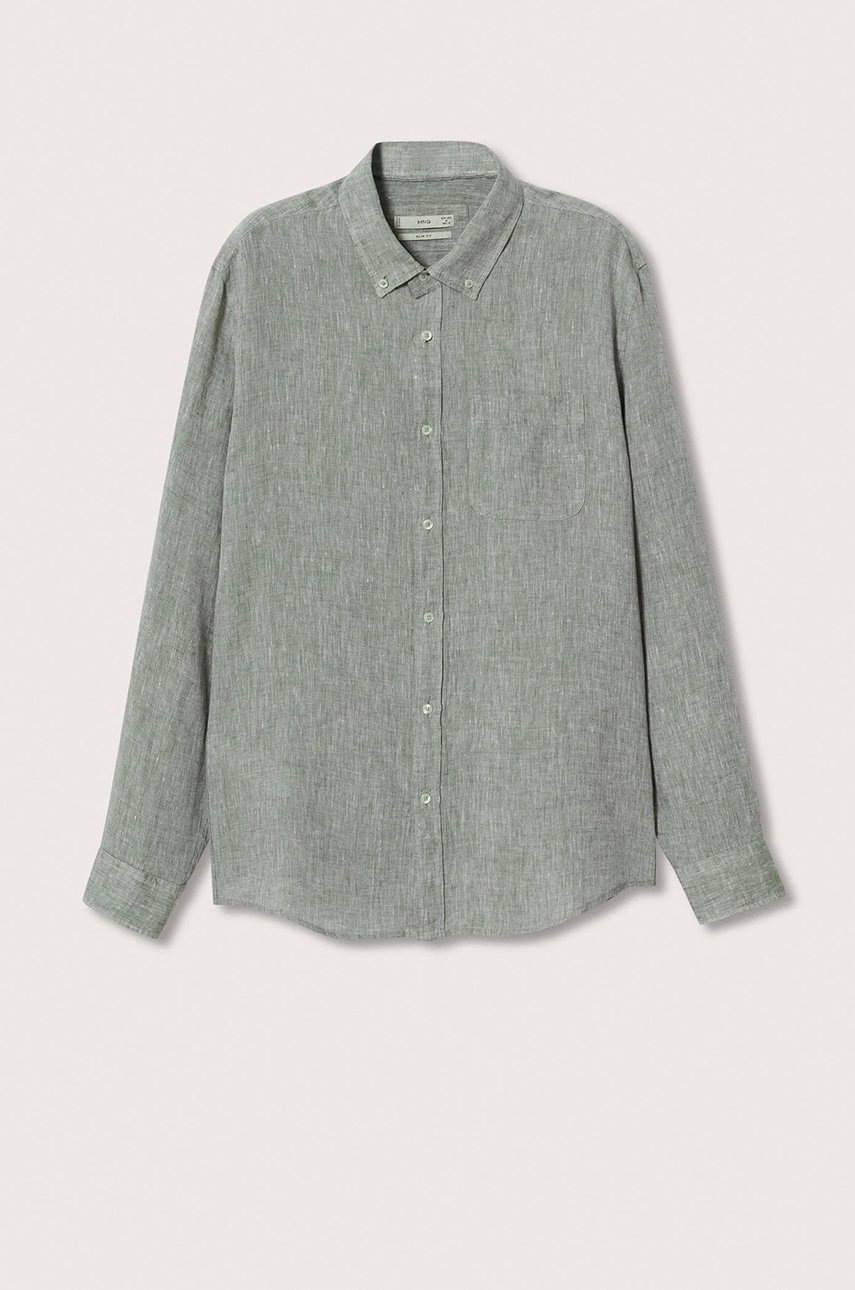 

Бавовняна сорочка Mango Man Avispa чоловіча колір коричневий slim комір button-down