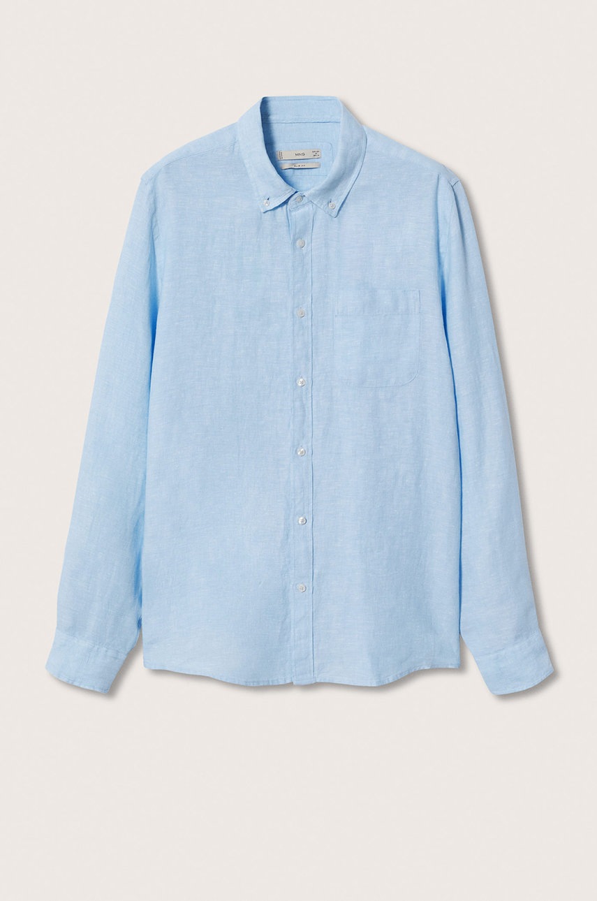 

Сорочка з льону Mango Man Avispa-i чоловіча slim комір button-down