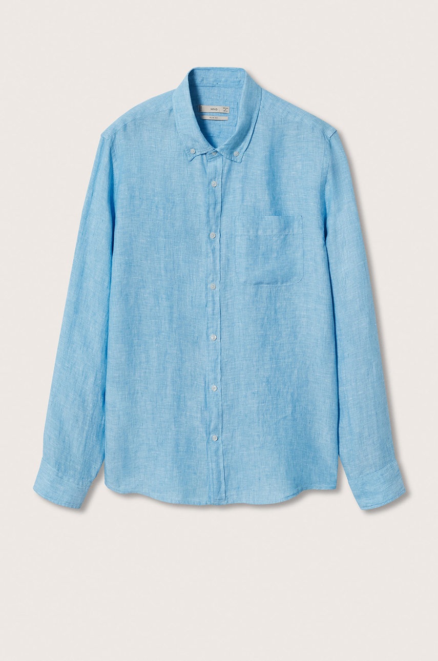 

Льняная рубашка Mango Man Avispa-i мужская slim воротник button-down