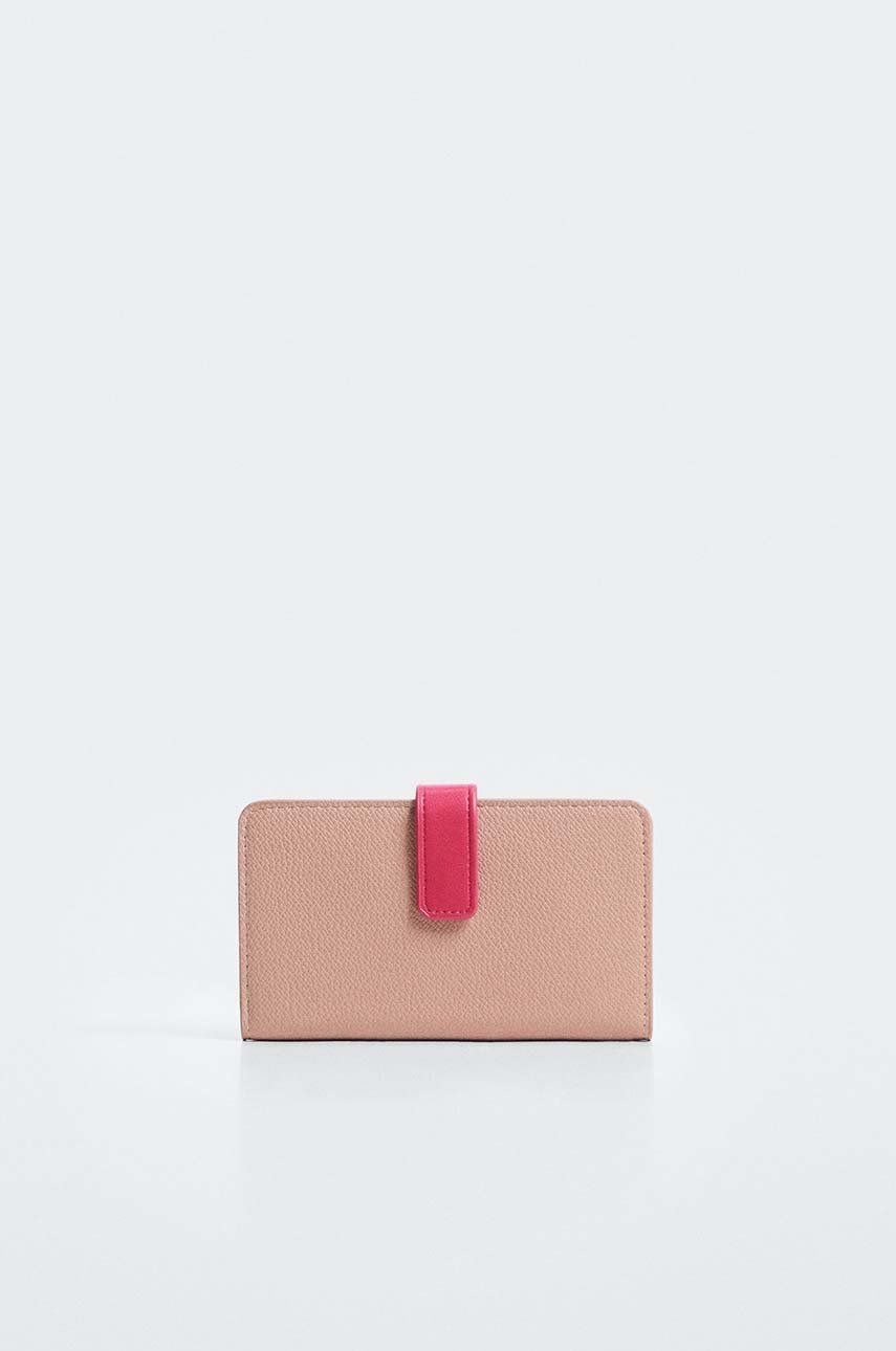 Mango portfel Bionic damski kolor różowy