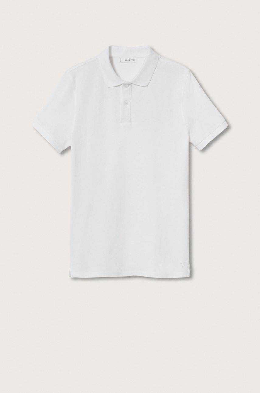 

Дитяче бавовняне поло Mango Kids Polo колір білий однотонне